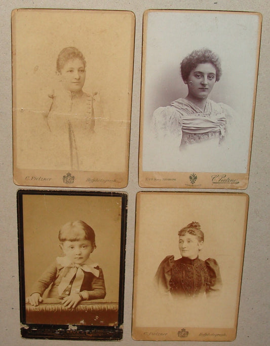 Germany Photo Jewish 1890s   Czech Austria Cabinet PIETZNER Kids Children Women