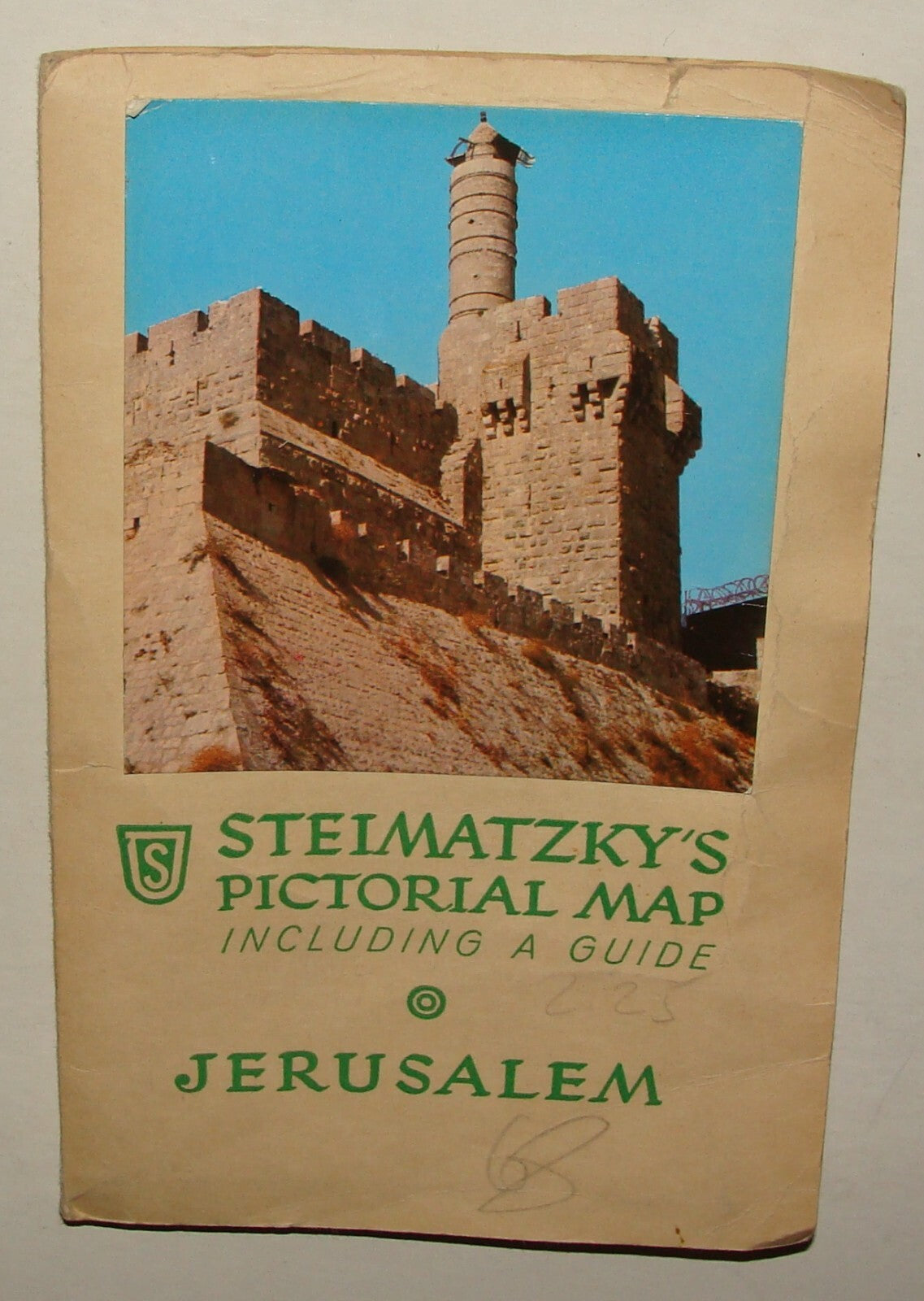Map Israel RARE 196? POST SIX DAY WAR JERUSALEM OLD AND NEW Steimatzky Guide