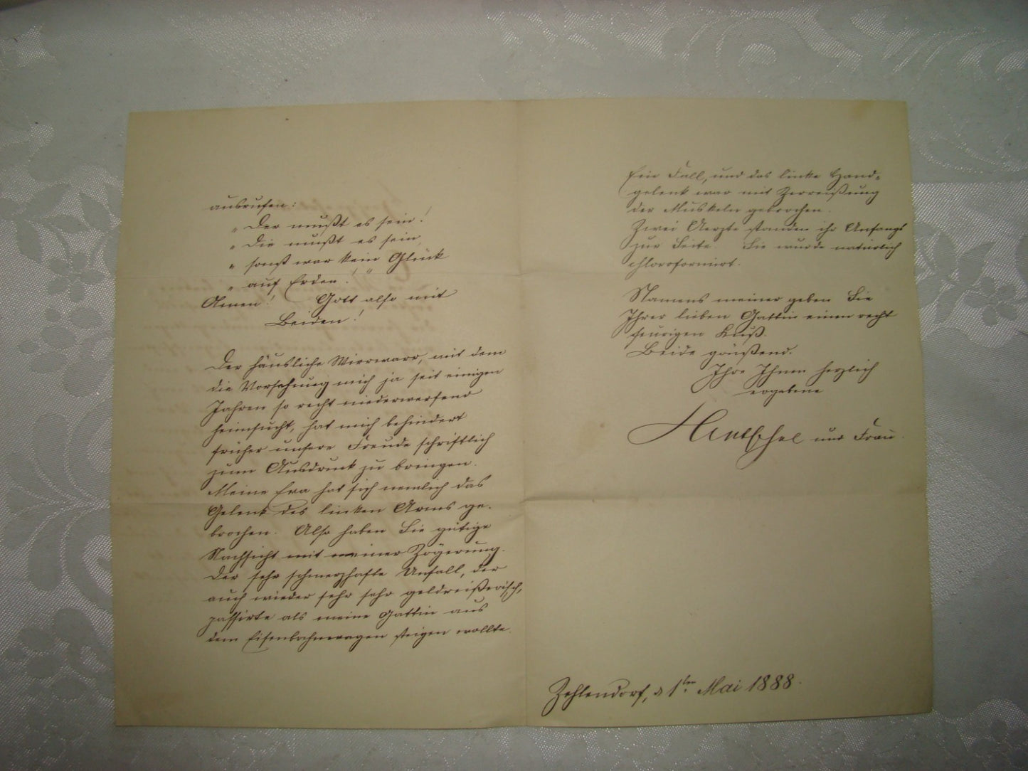 Jewish Judaica Antique Rabbi Signed Signature German 1888 Herrmann Hentschel