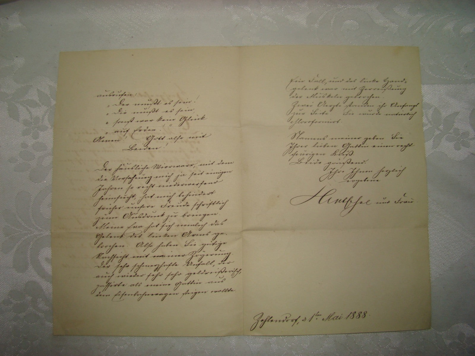 Jewish Judaica Antique Rabbi Signed Signature German 1888 Herrmann Hentschel