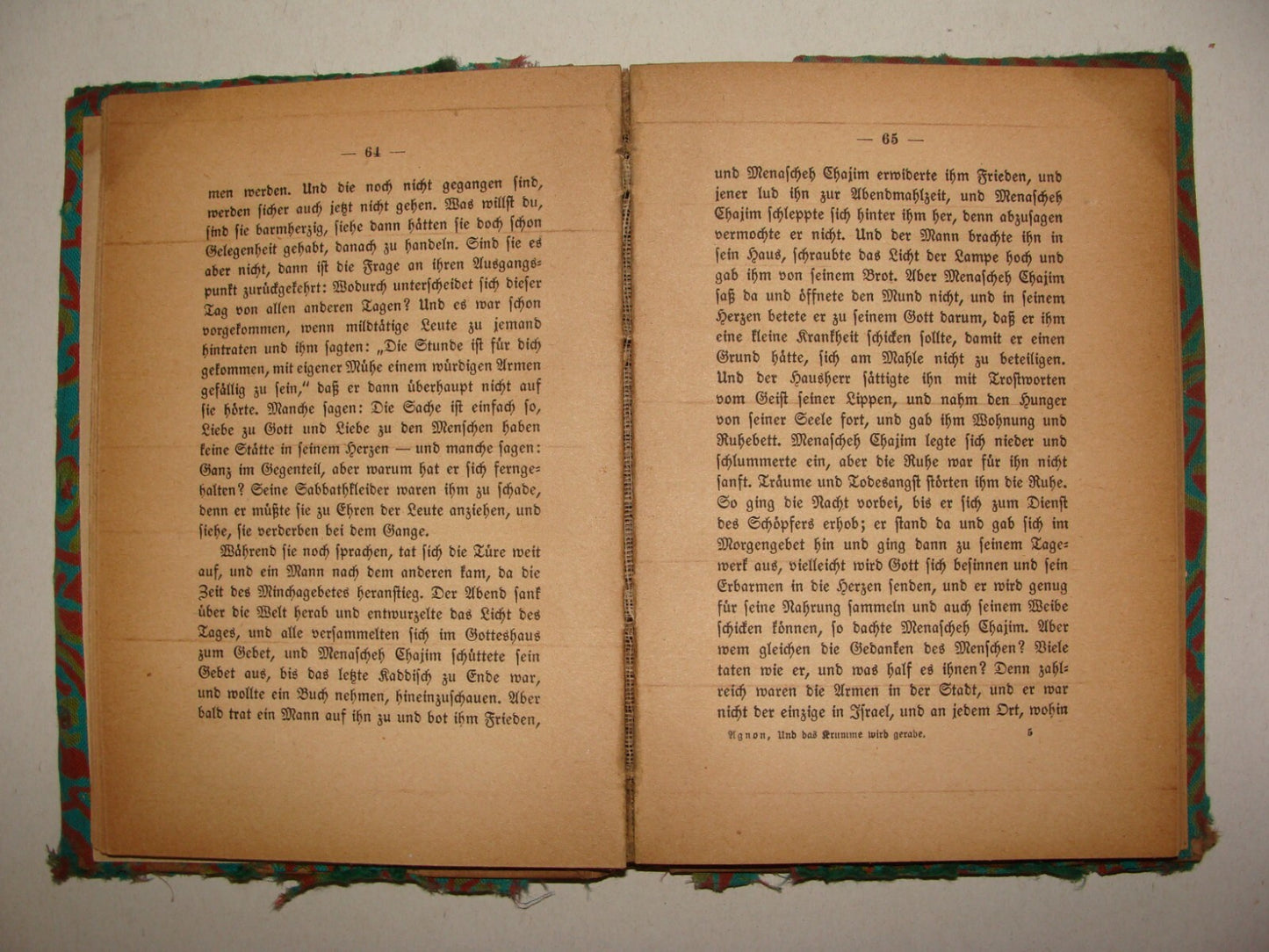 Germany Book Jewish Judaica 1920 AGNON German das Krumme wird gerade Literature