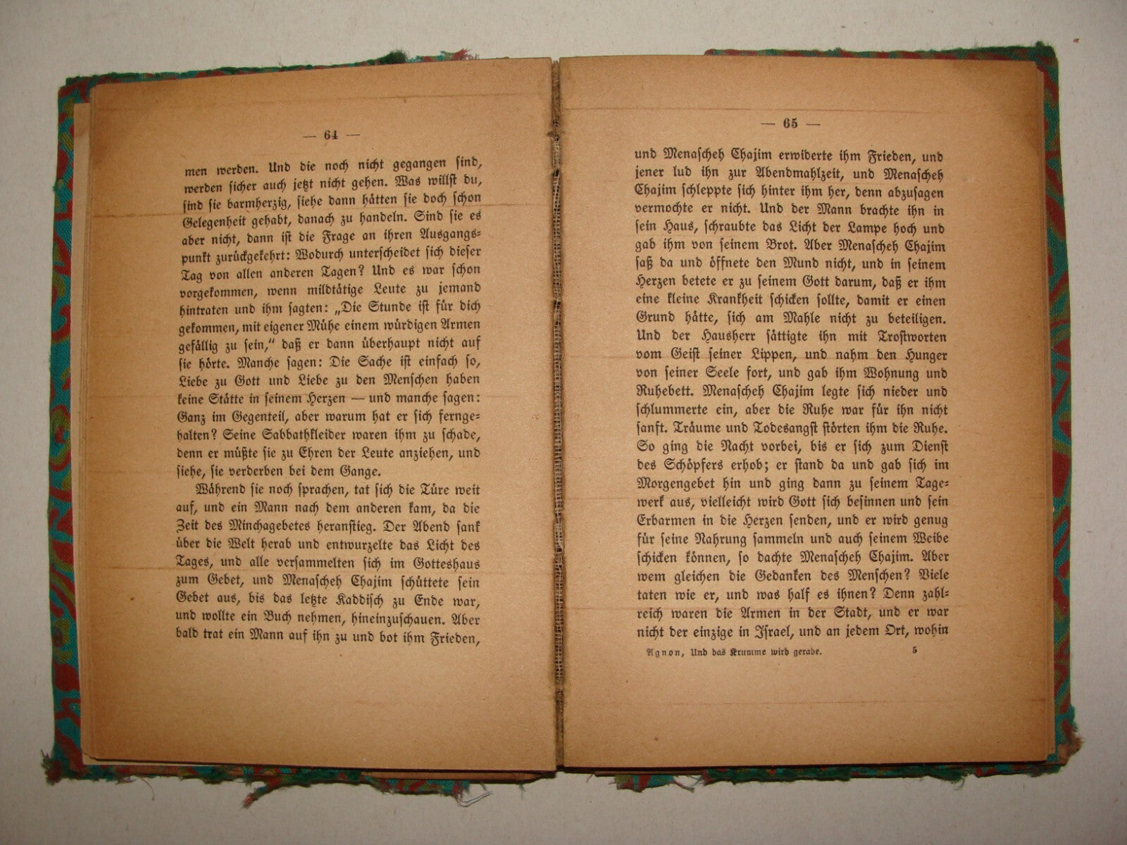 Germany Book Jewish Judaica 1920 AGNON German das Krumme wird gerade Literature