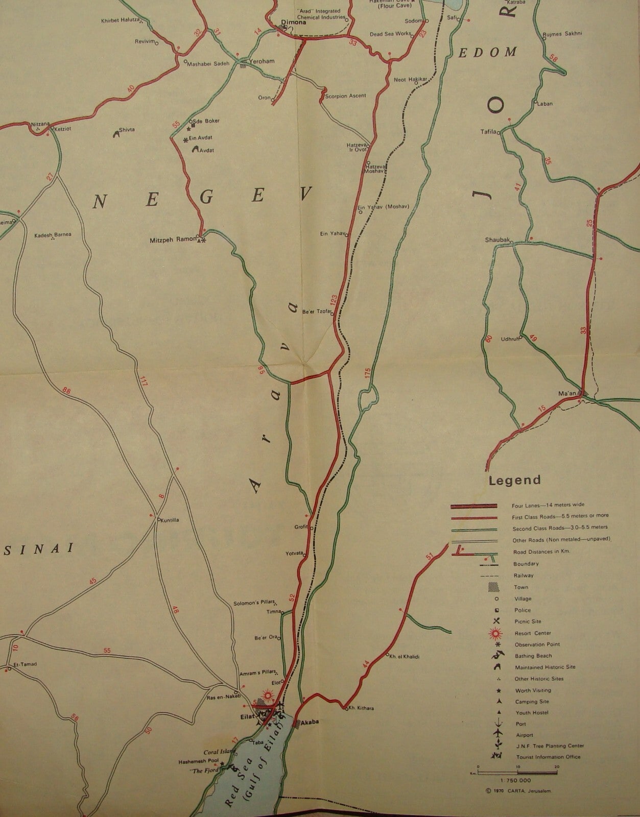 $ Map Jewish 1967 Six Day War Cease Fire Lines ISRAEL Israeli Touring 1970