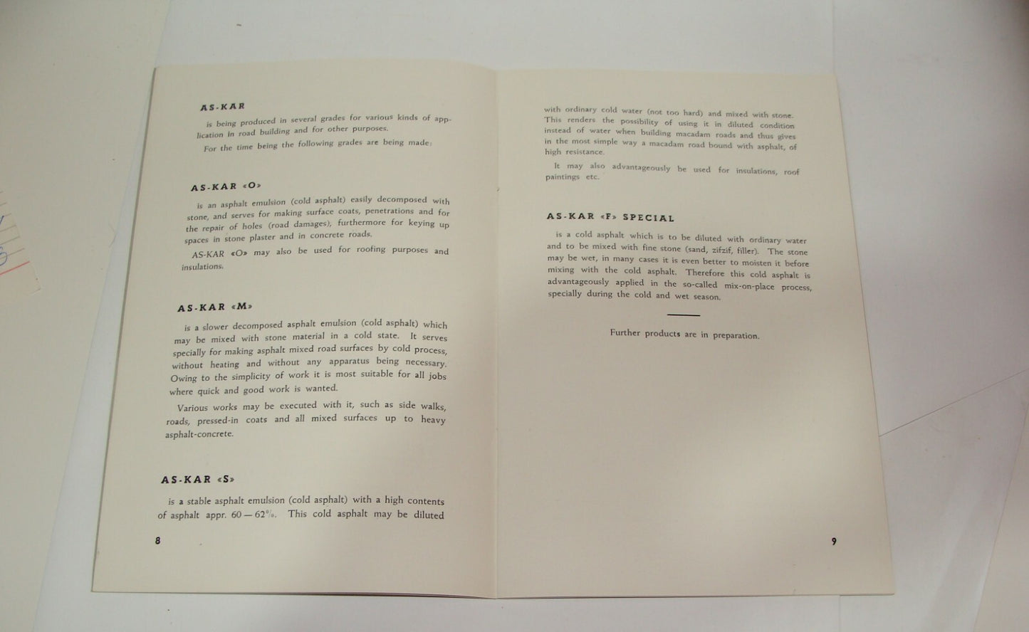 Ad Palestine Israel Israeli AS-KAR Road Construction Company Brochure Haifa