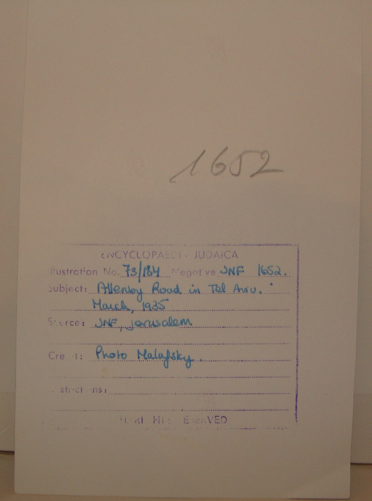 Photo Print Palestine Ad , Israel Tel Aviv Allenby Street Road c. 1935 Jewish