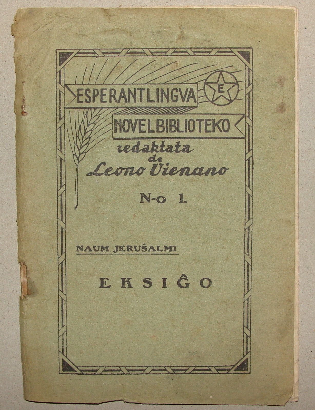 Book Jewish ESPERANTO Language Poland Warsaw Naum Jerusalmi Leo Wiener