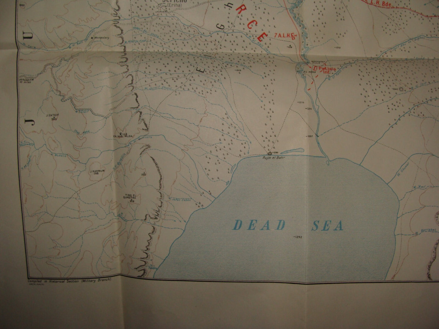 Palestine Israel Map Army Military WWI Turkish British Army Military CHAYTOR'S