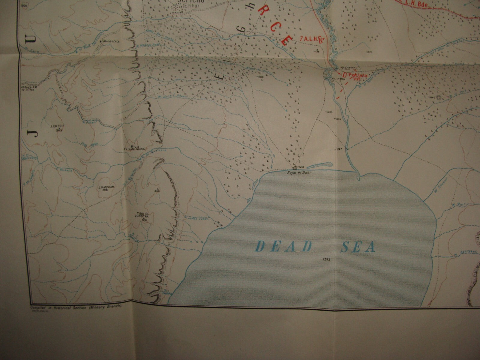 Palestine Israel Map Army Military WWI Turkish British Army Military CHAYTOR'S