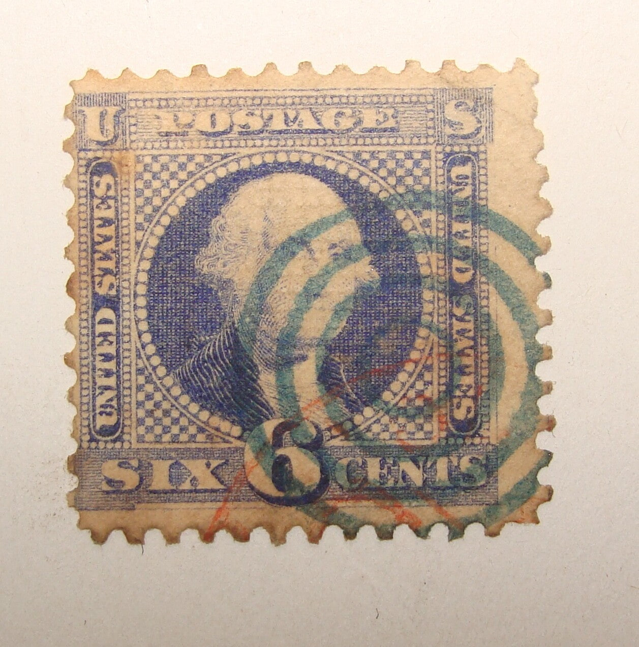 1869 United States George Washington Stamp 6c Target