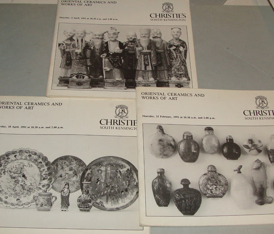 1991 CHRISTIE'S South Kensington Oriental Cermaics and Works of Art Catalog x3