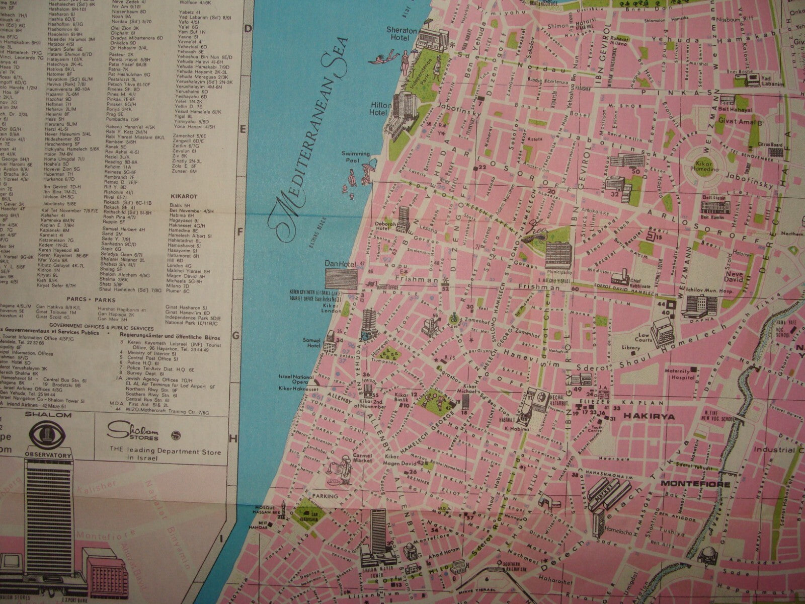 $ Map Jewish Judaica Israel Israeli 1966 TEL AVIV JAFFA Guide