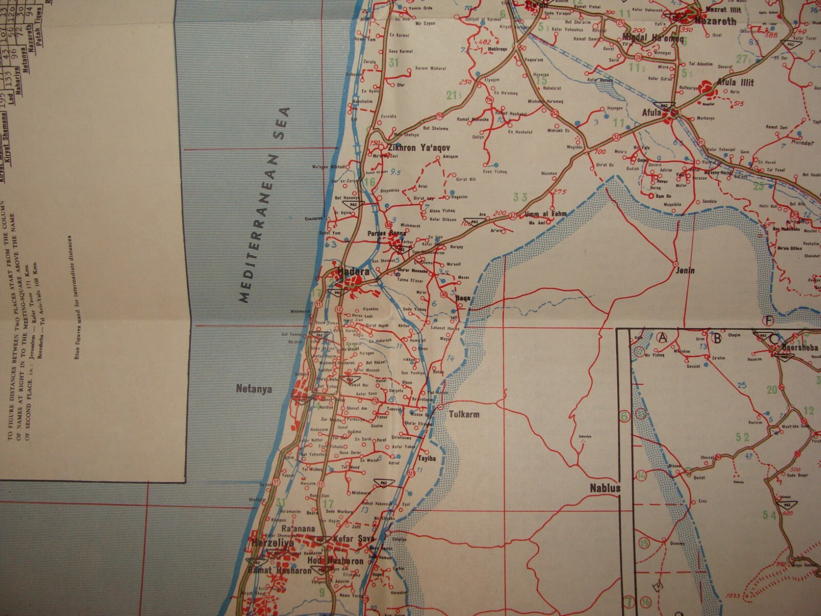 Ad Jewish Judaica Israel 1965 Pre Six Day War Road Map PAZ Oil Gas Company