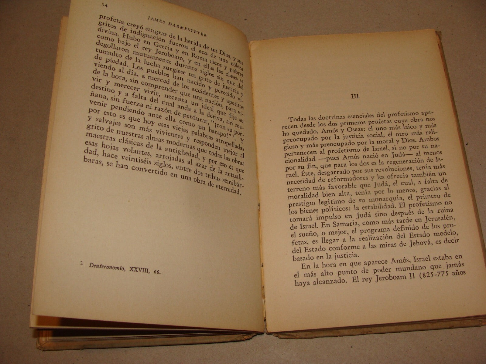 Book Jewish Judaica 1944 Israel Prophets Argentina Spanish Darmesteter