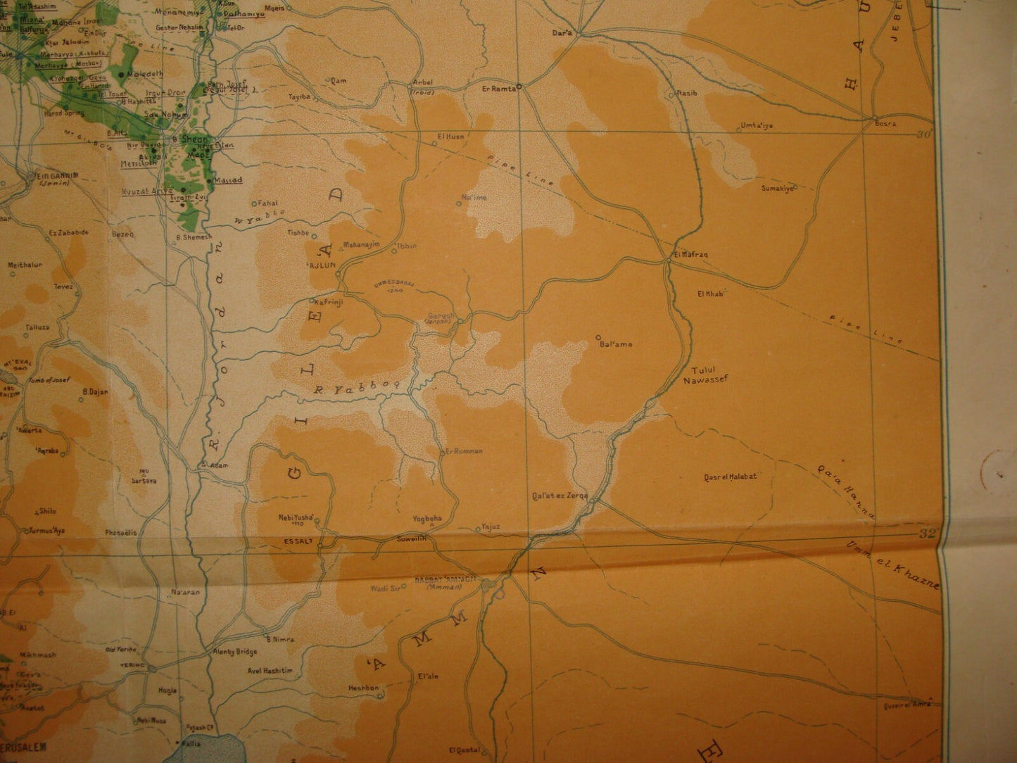 Map Palestine 1930s ERETZ ISRAEL KKL JNF Jewish Agency Zionist Settlements Fund