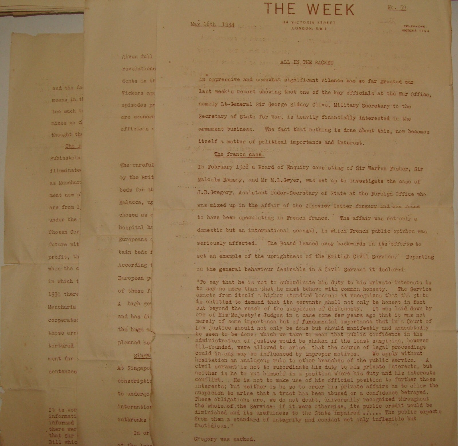 Germany RARE 1934 THE WEEK London England Claud Cockburn Marxist Newspaper Nazi