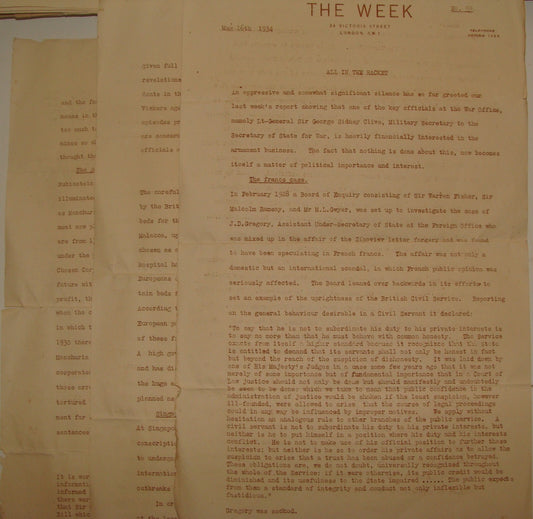 Germany RARE 1934 THE WEEK London England Claud Cockburn Marxist Newspaper Nazi