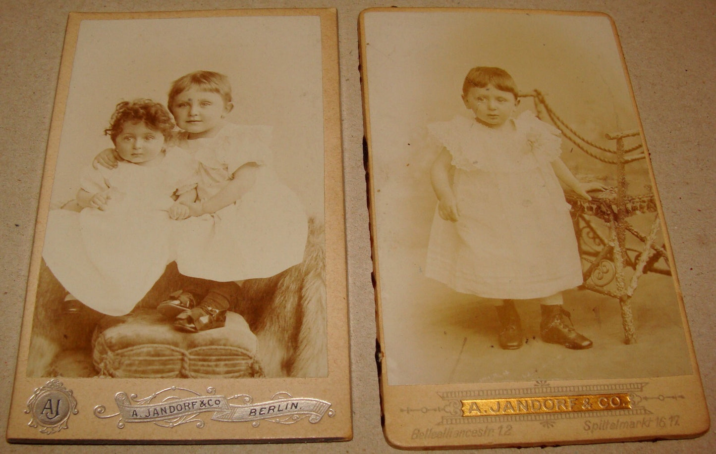 Germany Photo Jewish Judaica 1890s Austria CDV Cabinet JANDORF x2 Kids Children