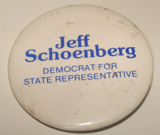 Pol Jewish Judaica Jeff Jeffrey Schoenberg Democratic Party Pin Back Lapel
