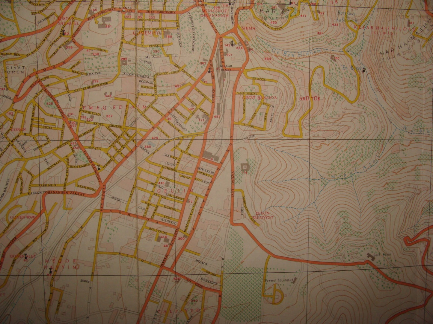 Map Jewish Israel Israeli JERUSALEM 1968 Post Six Day War LARGE 66x76 cm