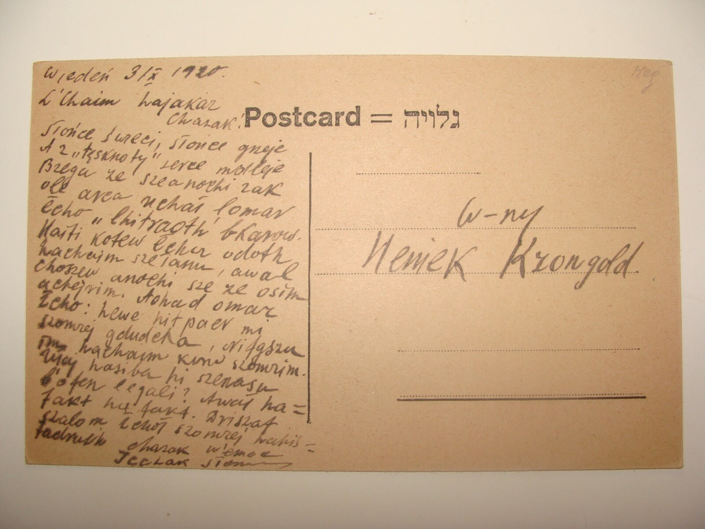 Photo Palestine Card Jewish Judaica 1910s Israel JAFFA YAFO Postcard Hebrew