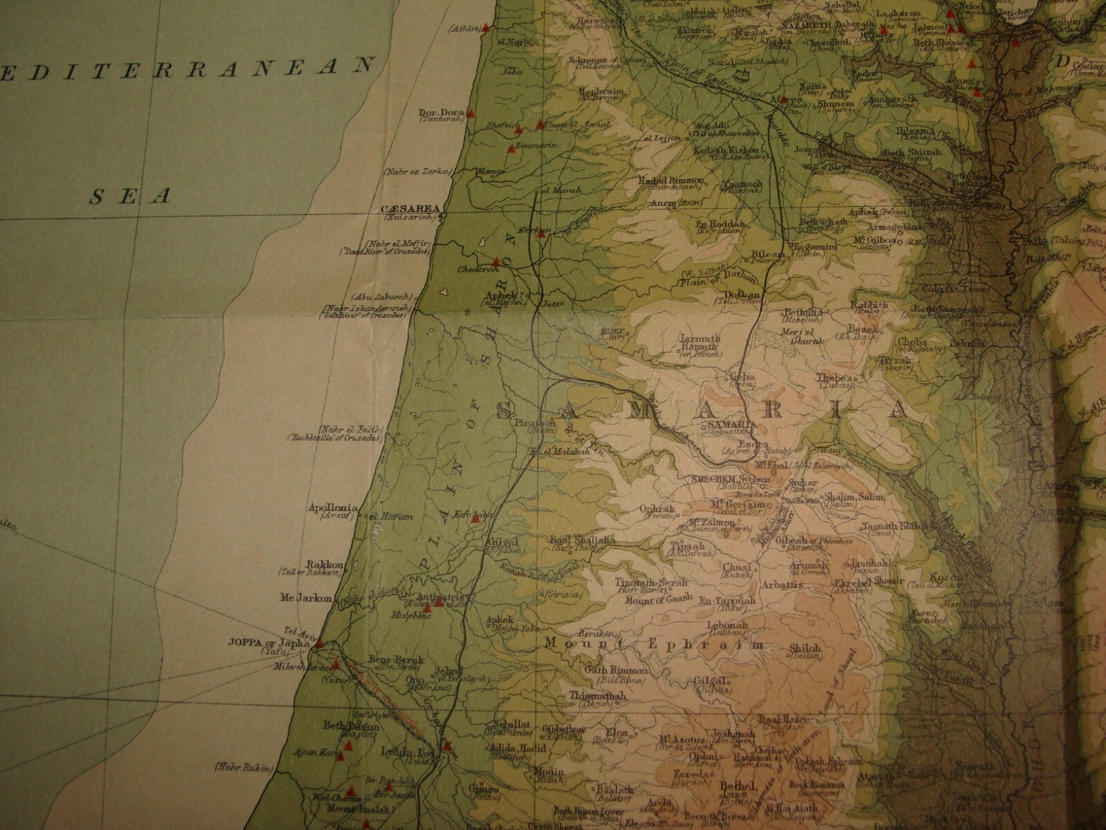 Ad Palestine RARE 1910s? Ancient And Modern Map J. G. Bartholomew George Adam