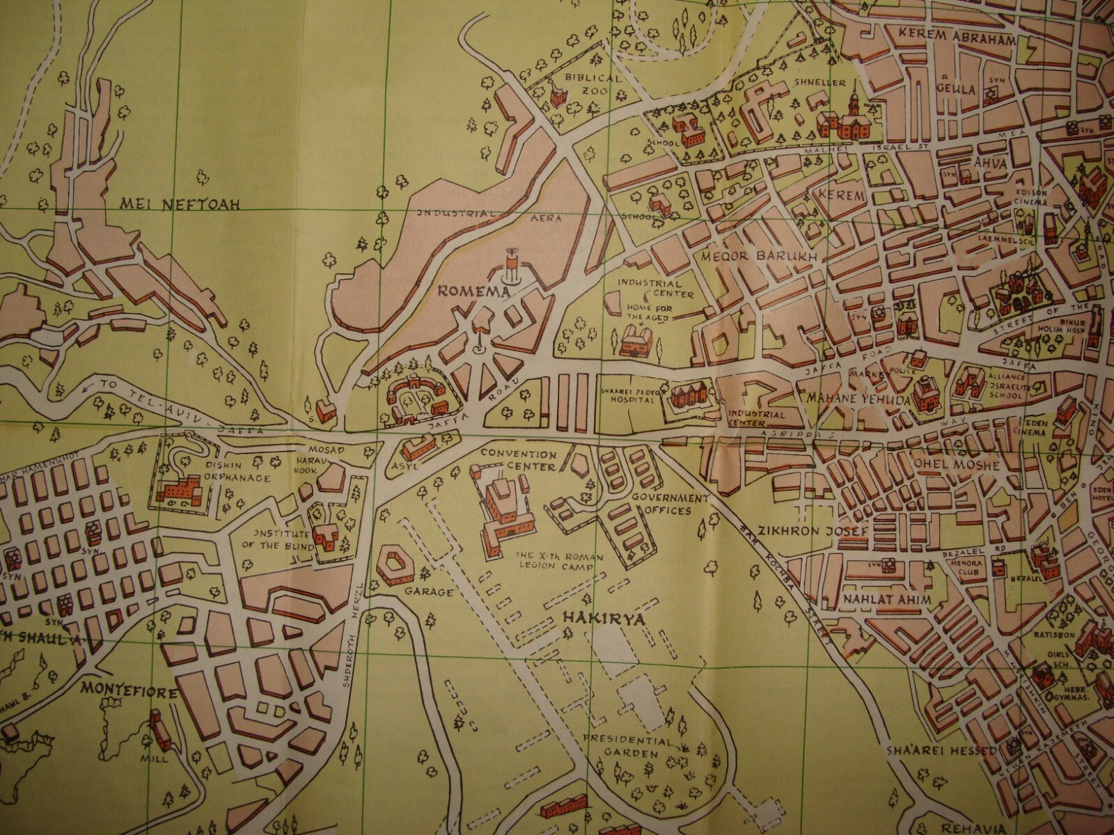 Map Israel RARE 196? POST SIX DAY WAR JERUSALEM OLD AND NEW Steimatzky Guide