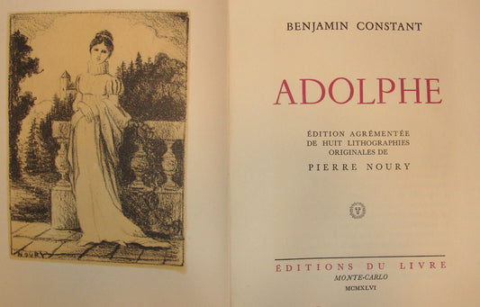 1946 ADOLPHE Constant Benjamin Book PIERRE NOURY Art Lithograph No. 307\1000