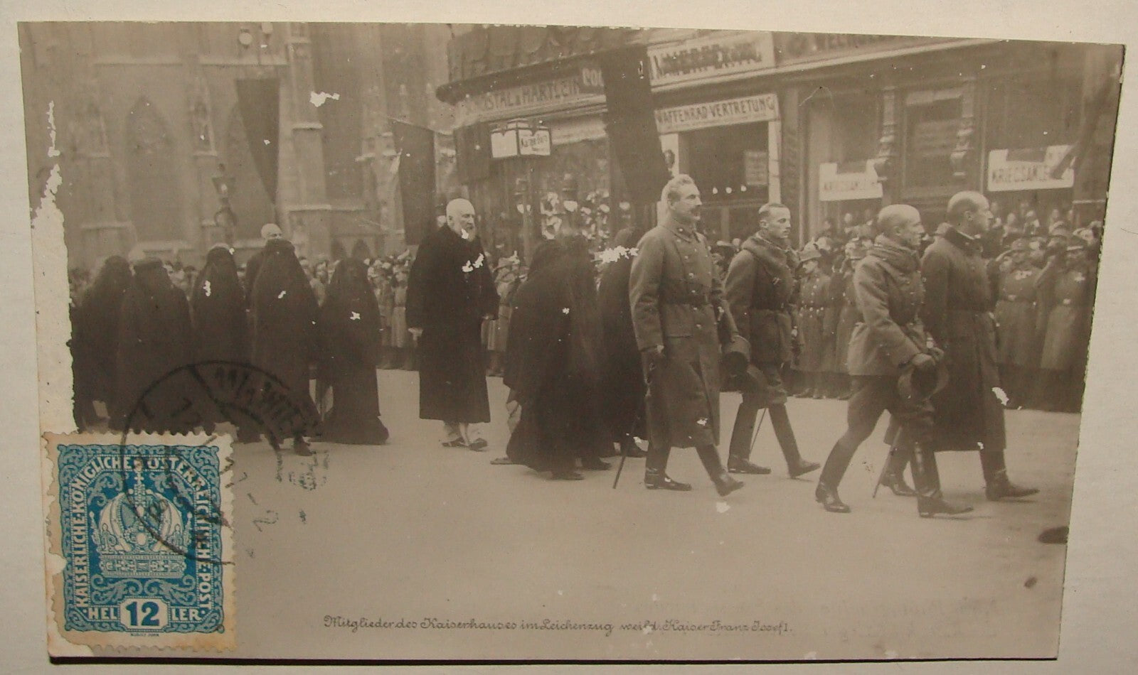 1916 Kaiser Franz Josef I Funeral Photo Postcard Austria Stamp