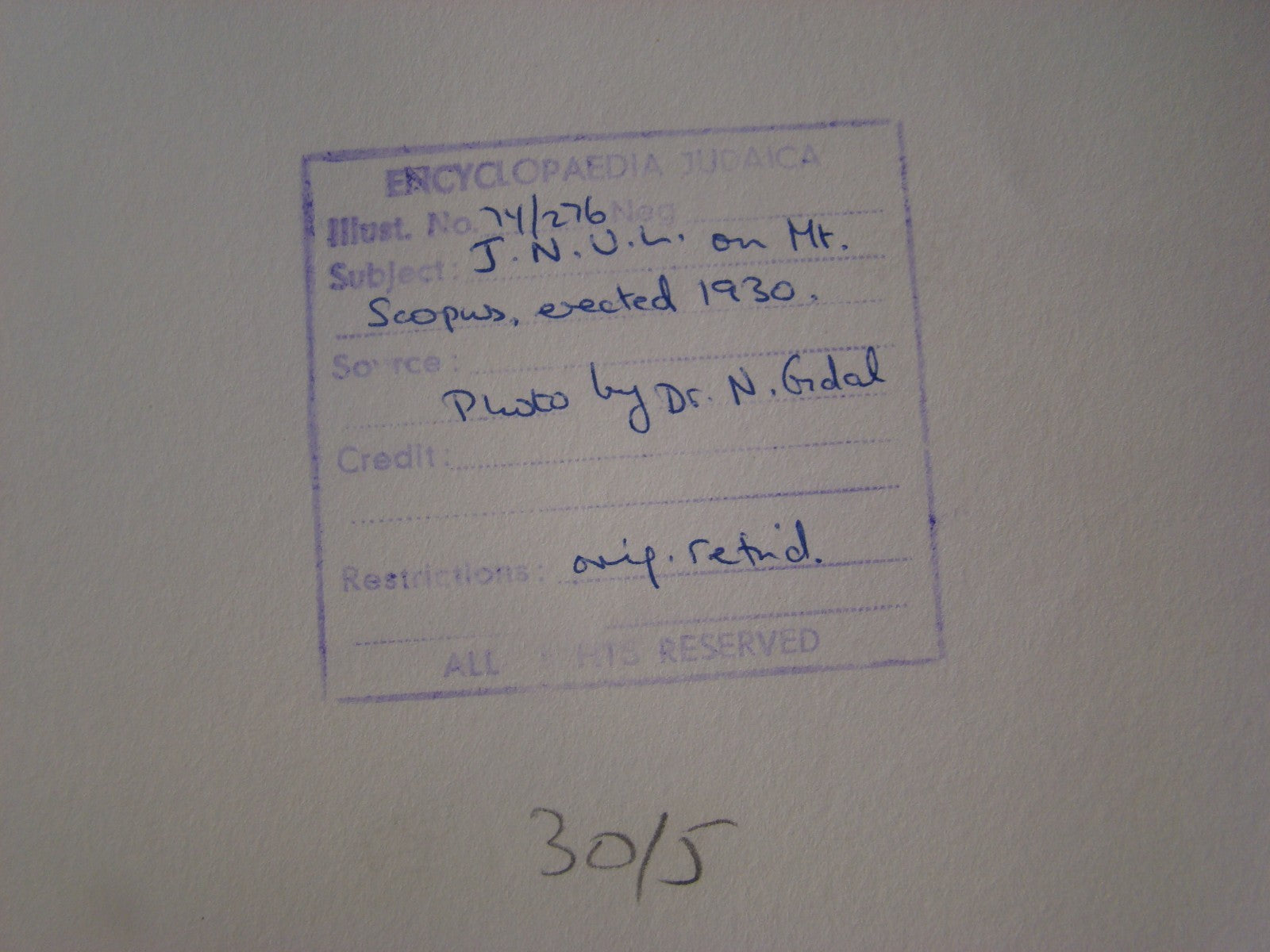 Photo Print Palestine Judaica Jewish Tim Gidal Hebrew University Jerusalem 1930