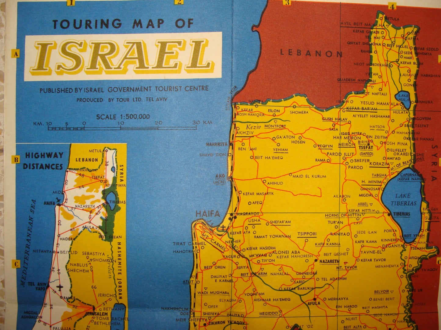 Map Jewish Judaica PRE 1967 Six Day War ISRAEL Israeli Touring SOLDIER HOLIDAY
