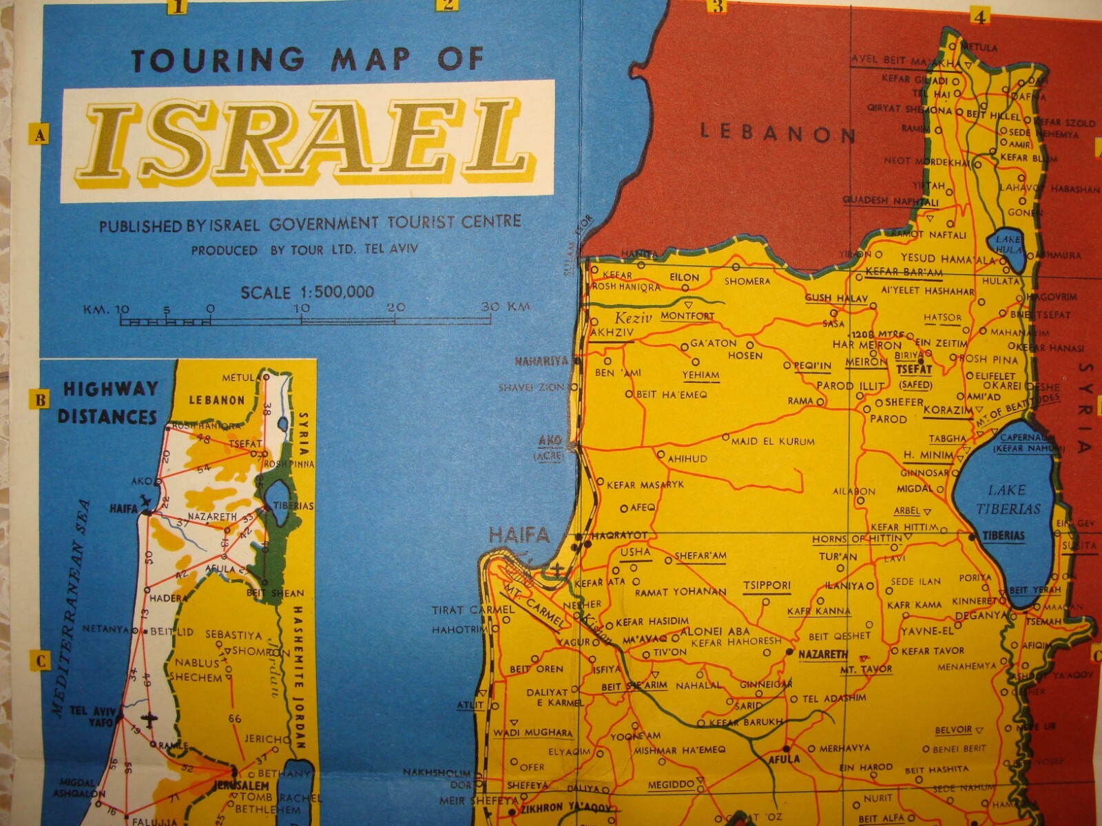 Map Jewish Judaica PRE 1967 Six Day War ISRAEL Israeli Touring SOLDIER HOLIDAY
