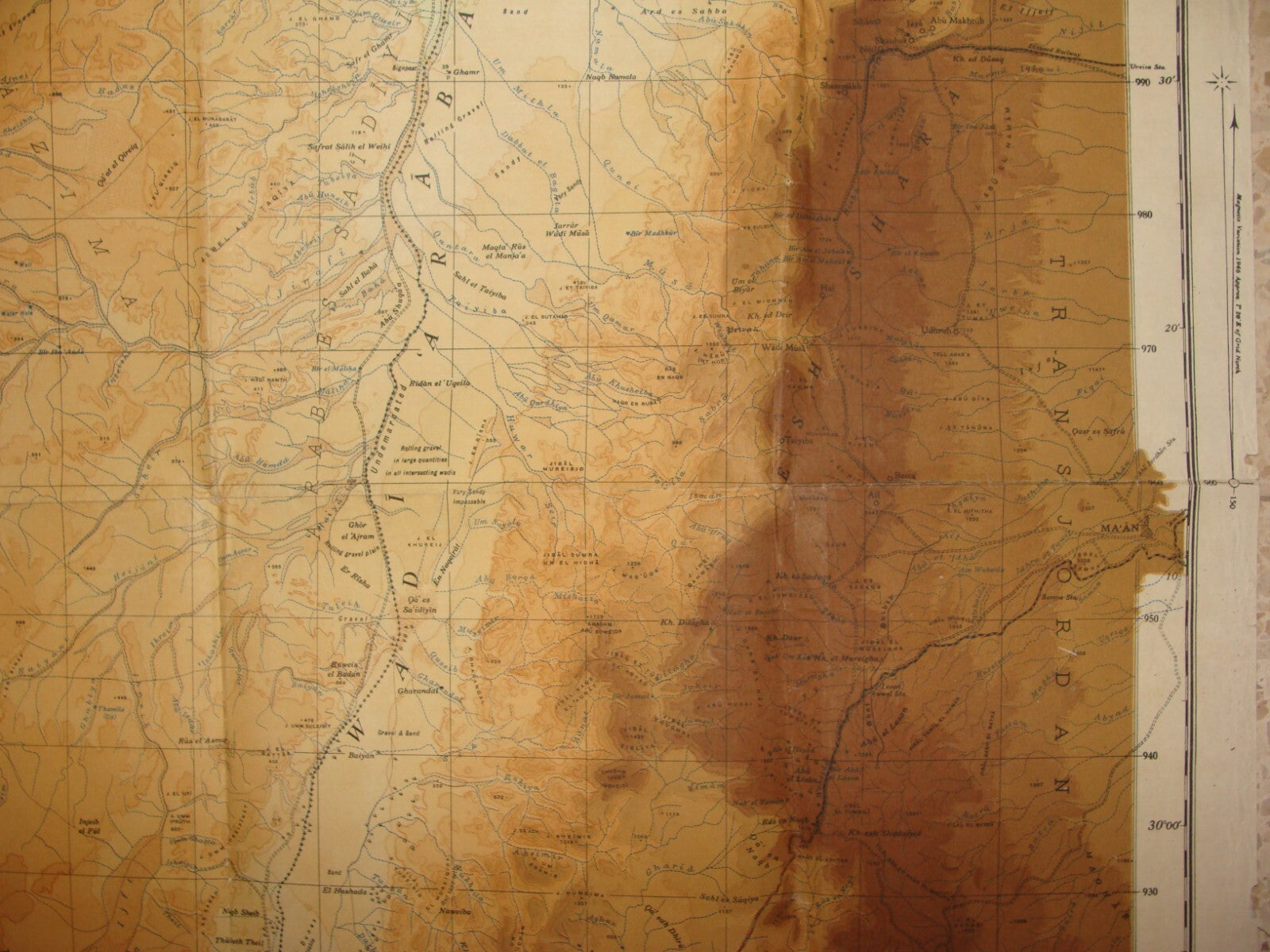 Jewish Judaica Palestine Israel Army Military Press Map 1949 South Arab Negev