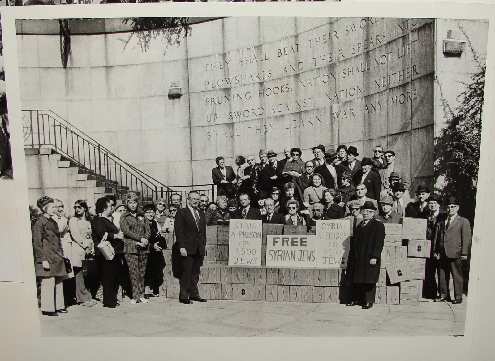 $ Photo Jewish American Judaica 1974 x2 Protest Syrian Jews War New York USA