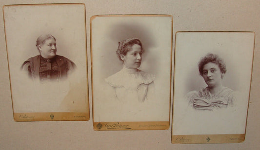 Germany Photo Jewish Judaica Antique Czech Austria CDV Cabinet Pietzner x3 Women