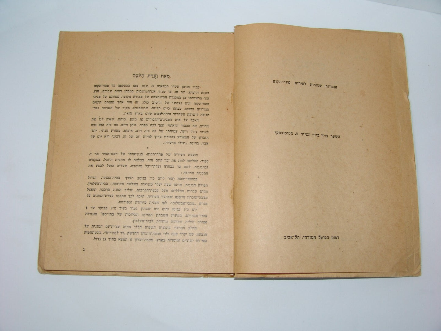 Book Jewish palestine israel Arab Petah Tikva 1921 Riots Memorial Hebrew