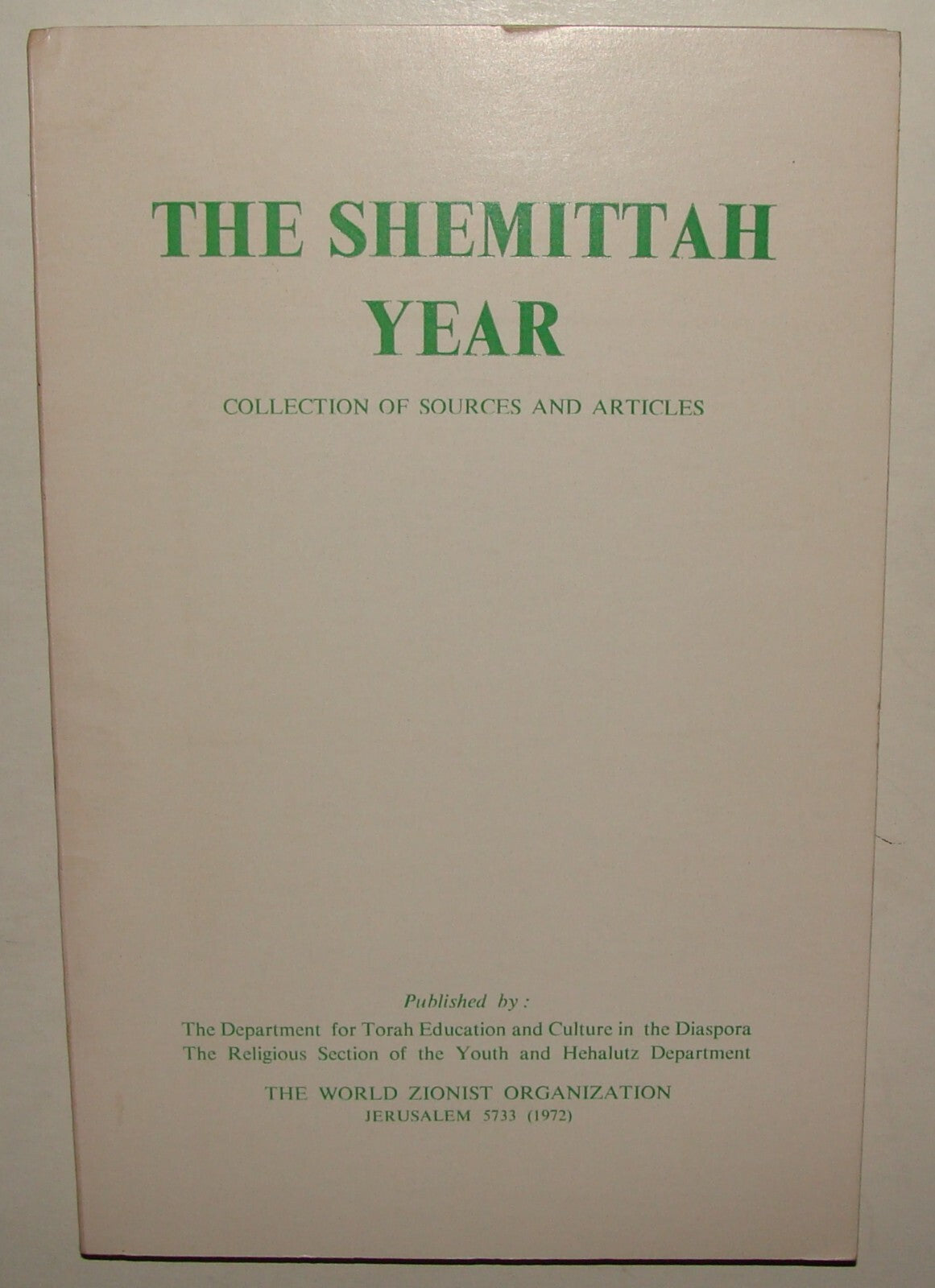 Book Israel Judaica Judaica SHEMITAH YEAR 1972 Torah Bible Law