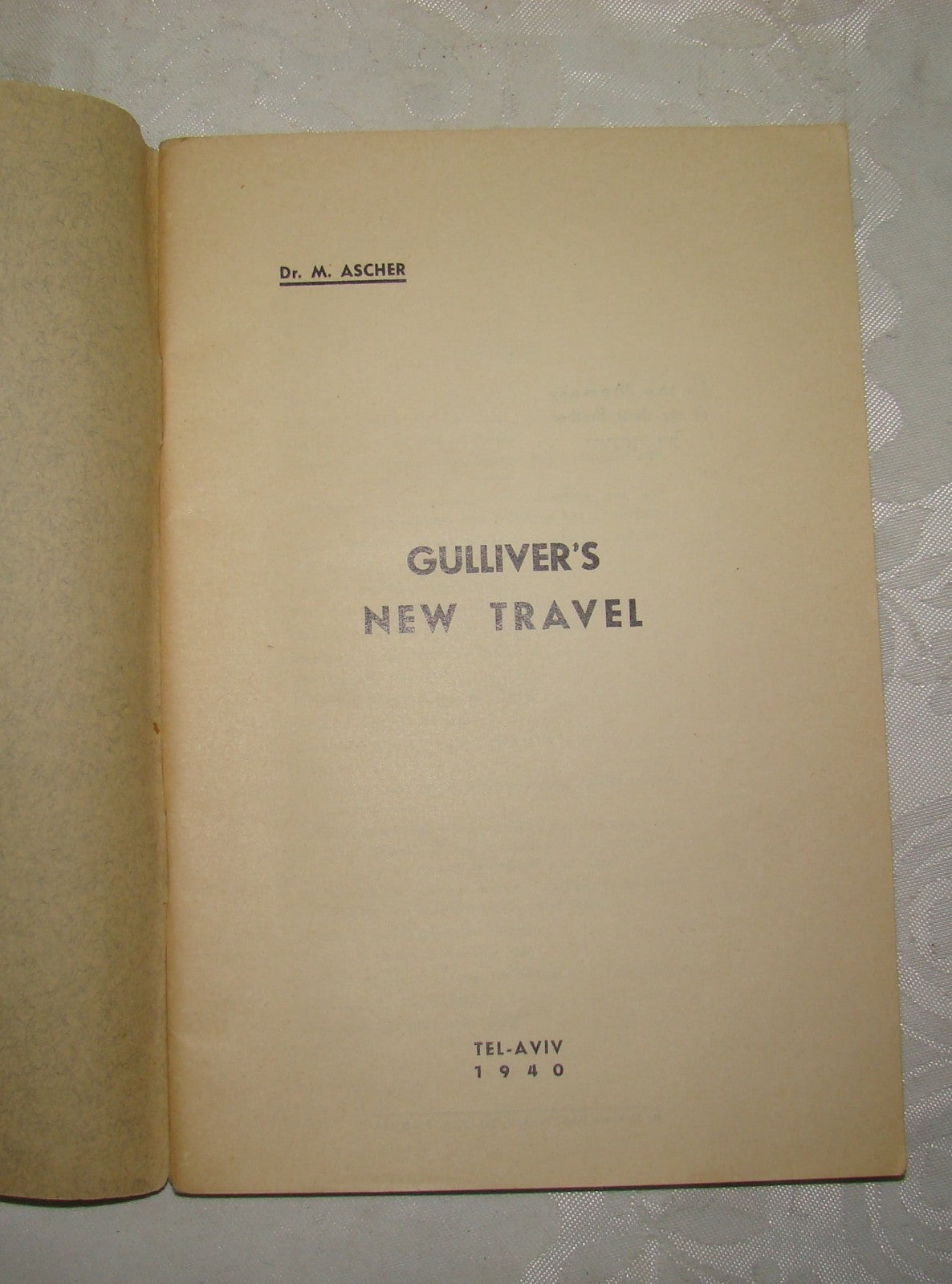 Book Jewish Maurice Ascher Gulliver's New Travel Palestine Israel 1940 Children
