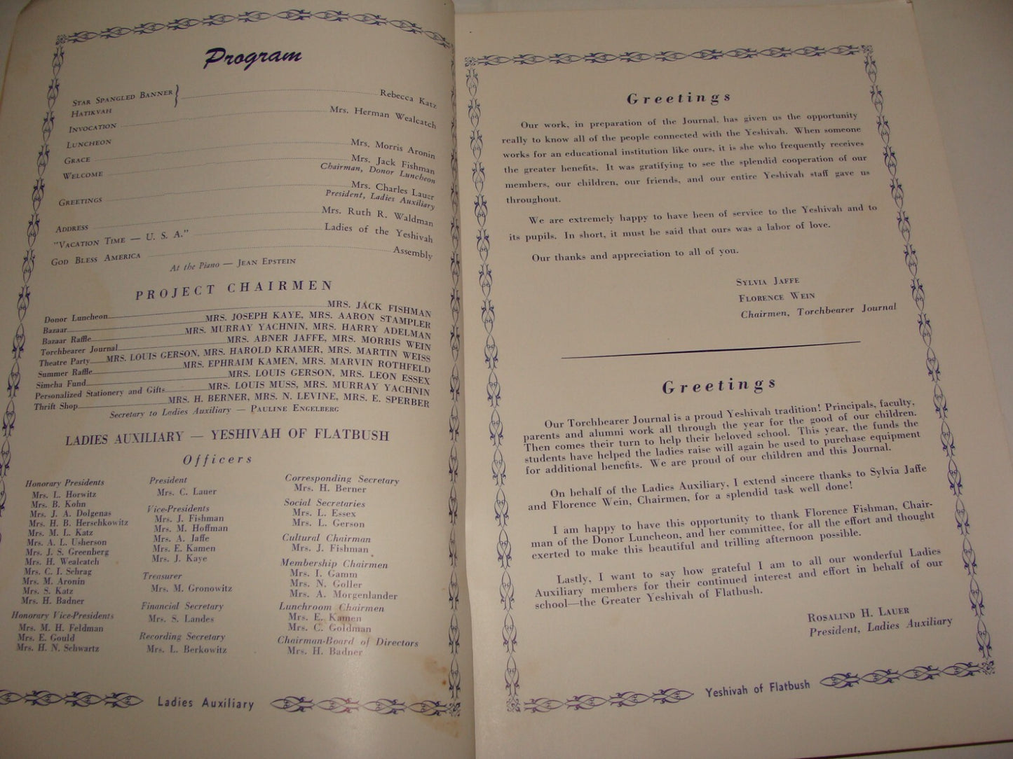 $ Ad Jewish American Judaica Flatbush Yeshivah Ladies Auxiliary NY Luncheon USA