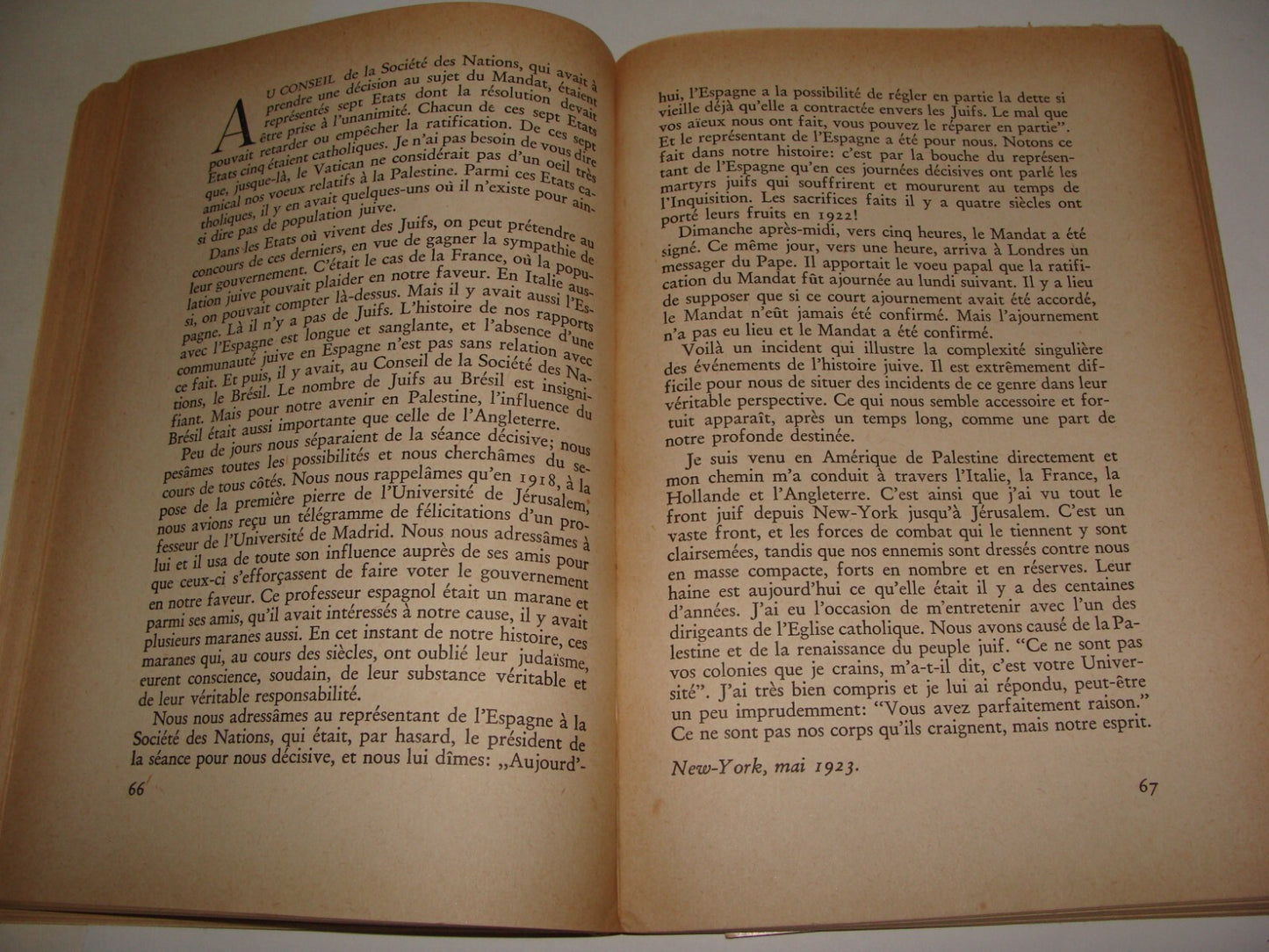 Book Jewish Judaica 1946 Palestine Israel CHAIM WEIZMANN French Zionism