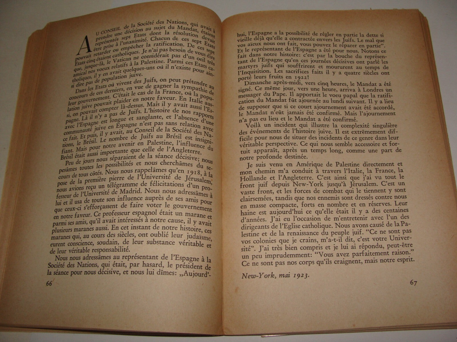 Book Jewish Judaica 1946 Palestine Israel CHAIM WEIZMANN French Zionism