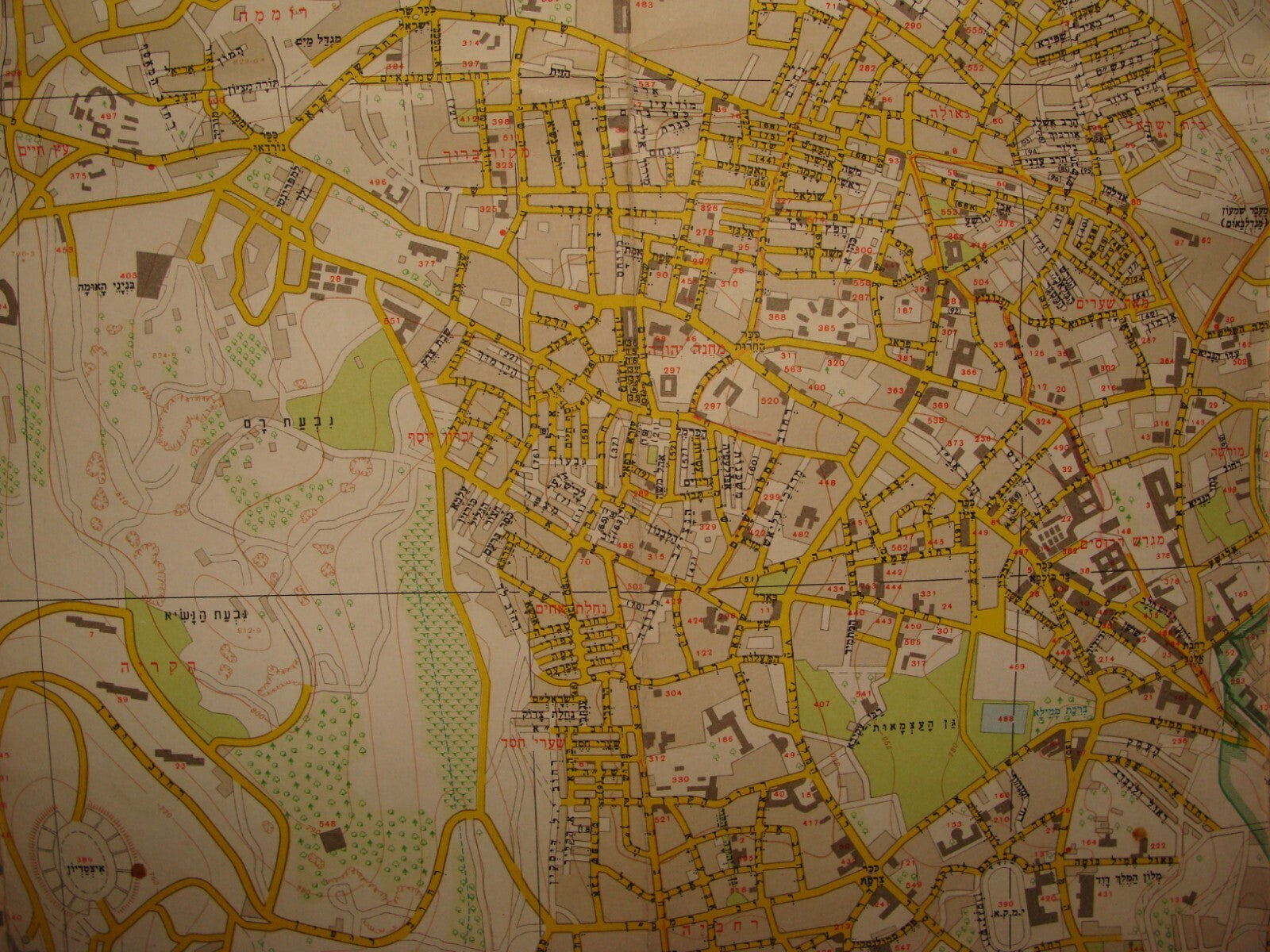 Map Jewish Judaica 1963 Israel Israeli JERUSALEM Pre Six Day War LARGE 82x112 cm