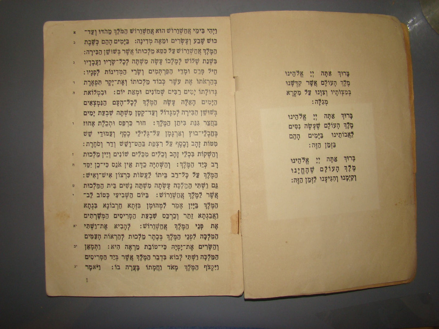 Book Jewish judaica Esther Scroll Megillah Purim Kids Children Israel Hebrew VTG
