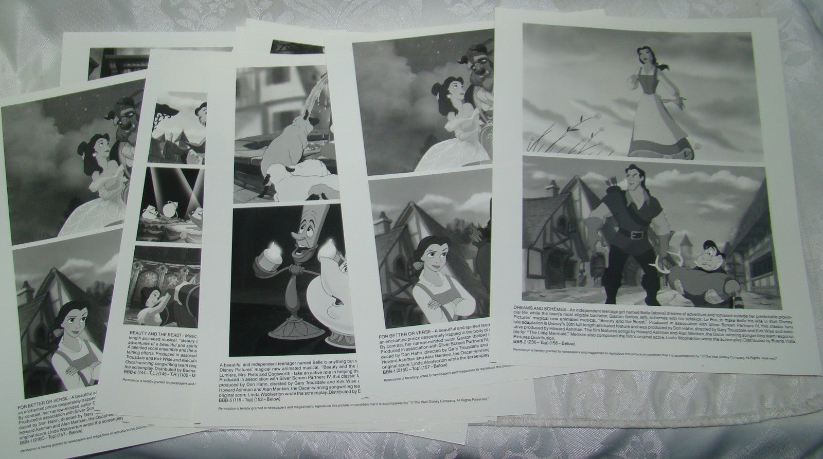 1991 Press Photo Beauty and the Beast Walt Disney Movie Film Lot x11