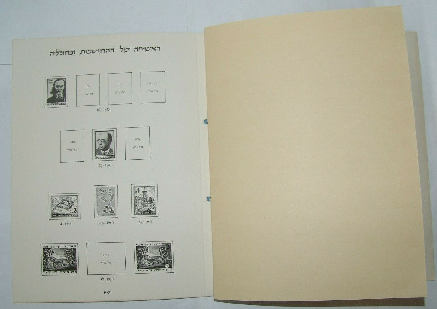Stamp Jewish Judaica israel Zionism Zionist KKL JNF WZO empty Album Herzl