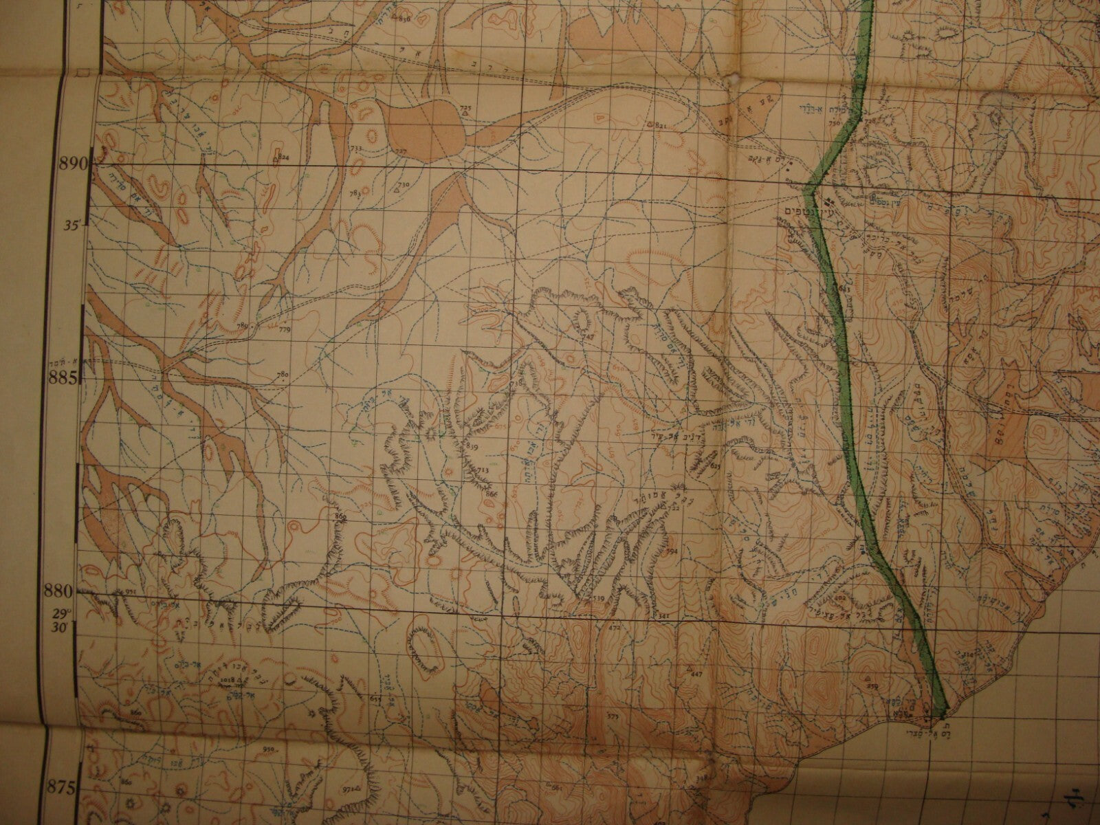 Map Israel 1958 Eilat South Topographic Hebrew