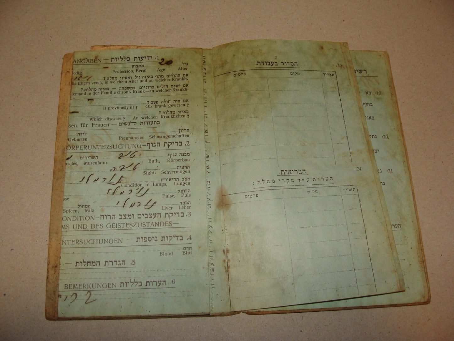 1933 Jewish Agency For Palestine Israel Zionist Immigrant Certificate Bucharest