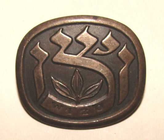 Jewish Judaica Palestine Israel Sterling Silver Pin WIZO Hebrew Zionist