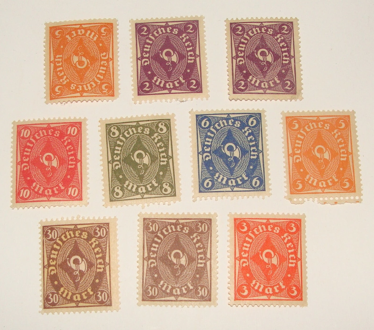 Germany 1921   Deutsches Reich Stamp Lot x10 MINT