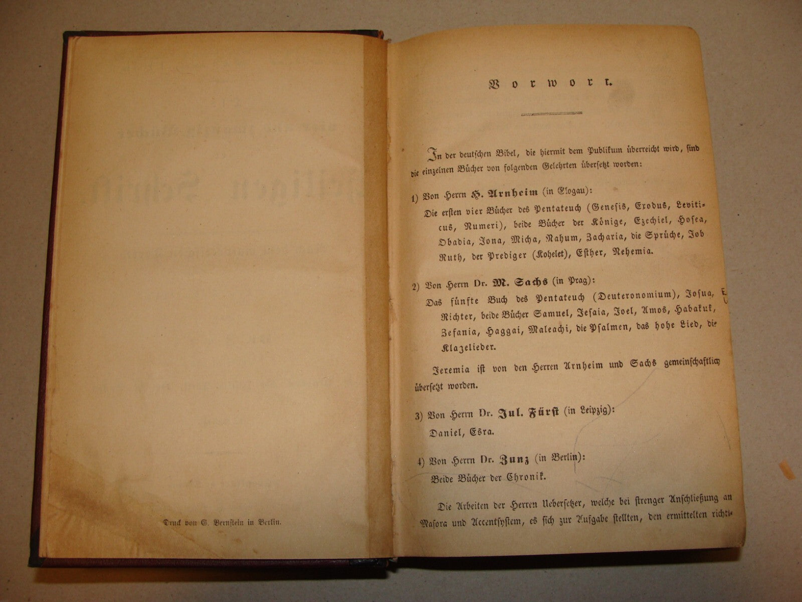 Germany Book Jewish Judaica Antique 1899 German BIBLE Die Bibel