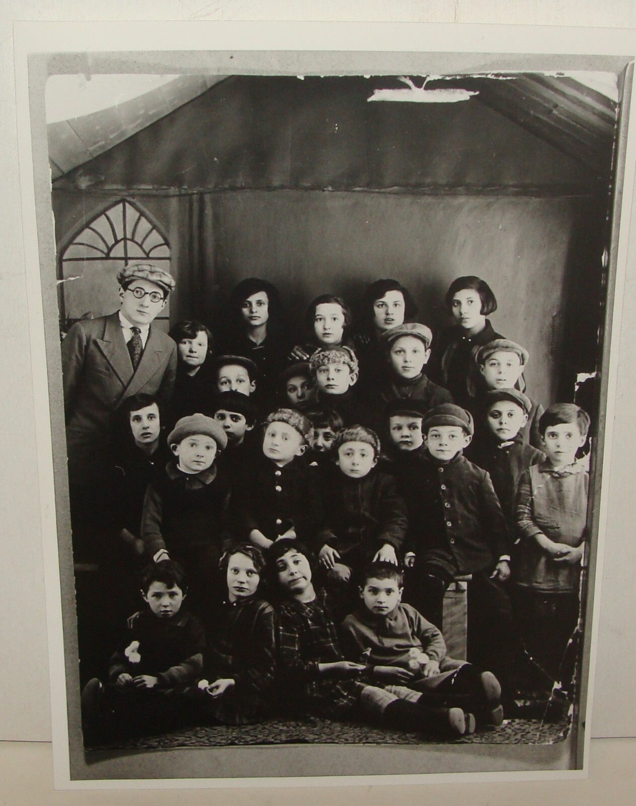 Photo Print 1930s Jewish Judaica Lithuania Alsediai Telsiai School Children Kids